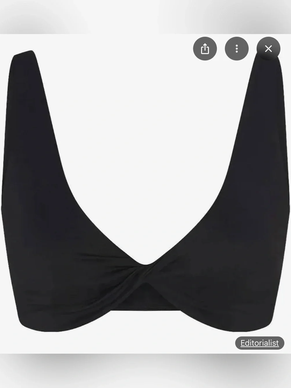 Nike x SKIMS Matte Black Twist Front Plunge Bra NWT Size L